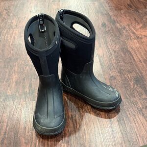 Kids Black Waterproof Boots Bog